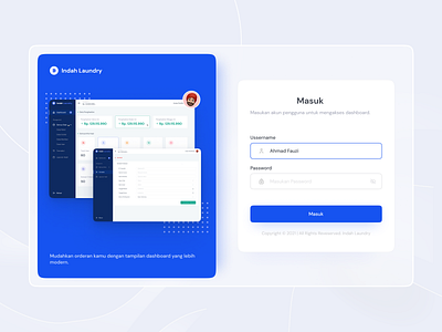 Dashboard Admin Login Page admin adminlogin adminpage blue branding clean dashboard dashboardlogin design flat laundry login loginpage minimal ui webdesign website white