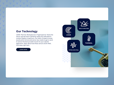 Technology Section - Drone Services Website branding colors design desktop drone home page illustration landing page photography service surveillance ui ux website wix