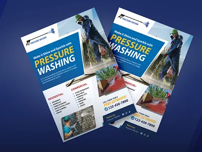 Best Pressure Washing Flyer Template a4 size advertising design flyer flyer design flyer template graphic design leaflet power wash pressure wash print ready service super wash template