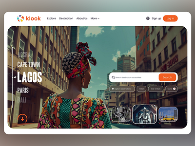 Klook - Travel Agency Website activities african tourism agency branding car rental destinations e commerce experiences hotel booking landing page nigerian woman online agency tourism tours travel travel booking travel inspiration ui ux web design