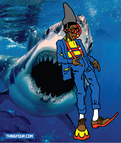 Family Matters Shark Week Illustration