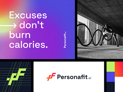 Personafit.ai - Brand Exploration ai artificial intelligence brand branding design gradient graphic design gym holographic illustration logo personal personal trainer sports