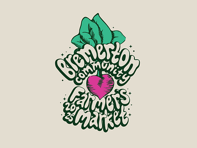 Bremerton Farmers Market Logo beet branding farmers market graphic design hand lettering illustration leaves logo shirt t shirt