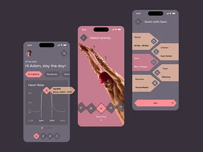 Sports Tracker ⟡ Health Tracker ⟡ UX/UI activity app cycling design fitness health healthcare ios mobile product design running sport swimming tracker ui ux workout builder