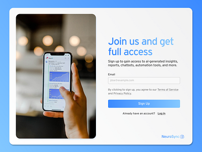 NeuroSync Sign Up ai dailyui signup