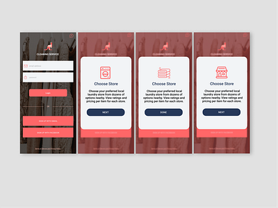 laundry cleaning On Boarding adobe xd app ui branding design ui design