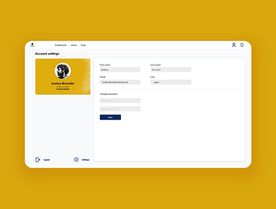 FBN dispute resolution system - Account settings page app branding design fintech ui ux