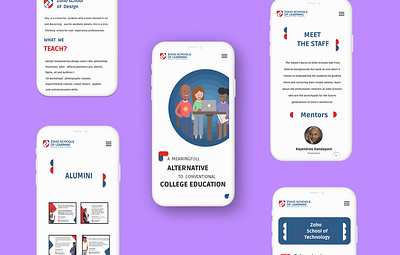Zoho schools website mobile screen design uidesign zoho