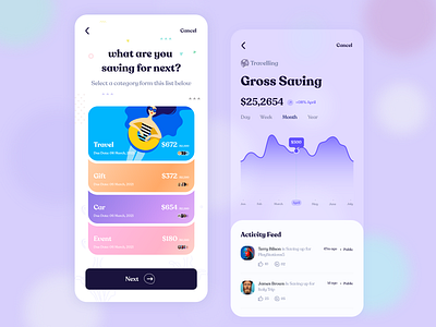 Mobile App UI | Banking appale banking banking app clean digital payments financial app flat illustration invest ios minimal mobile banking payment app payments saving goals ui ux wallet