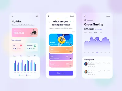 Mobile App UI | Banking appale banking banking app clean digital payments financial app flat invest ios minimal mobile banking payment app payments saving goals ui ux wallet