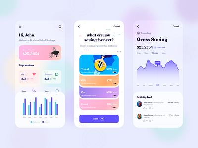 Mobile App UI | Banking appale banking banking app clean digital payments financial app flat invest ios minimal mobile banking payment app payments saving goals ui ux wallet