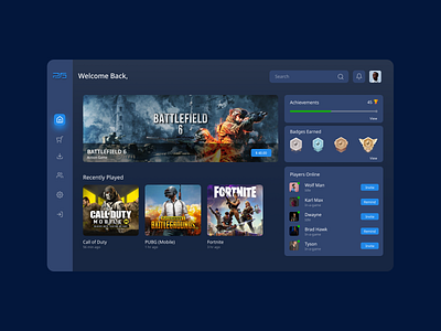 PlayStation Dashboard branding design game graphic design illustration landing page ux