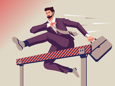 Fall Release 2020 - Illustration banner blog char character fast graphic design hurdle illustration illustrator jump run speed visual design
