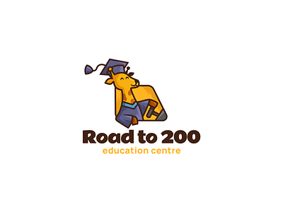 Smart giraffe animal brand branding car cartoon character creative drive educate education elegant giraffe graduate illustration logo logotype mascot modern ride road