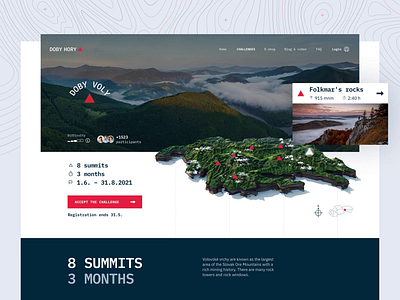 Doby Hory – Mountain Challenge animated animation bergsammler blue brutalism challenge design doby hory map mono motion motion graphics mountain red tourist typeface white