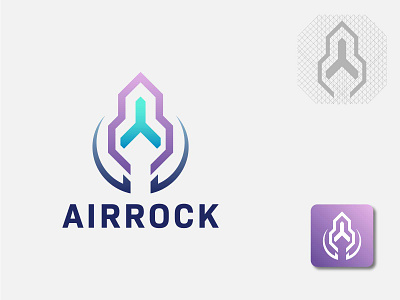 'AIRROCK'- A+ Rocket+ propeller Logo concept a lettermark a logo a monogram brand identity branding colorful logo design graphic design illustration lettermark logo logo logo design minimalist logo modern logo monogram logo professional logo propeller rocket logo