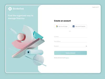 Borderfree Signup Page design layout ux