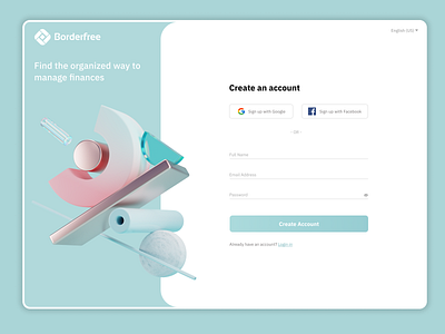 Borderfree Signup Page design layout ux