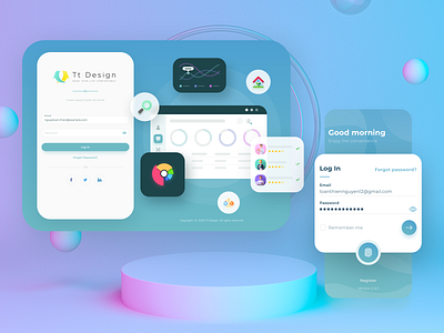 Log In Page Web Design 3d branding card design design illustration inspiration log in login ui ux web design webdesign