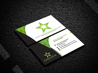 GreenStar Business Card app branding busines business card car creative creative business card design graphics design greenstar business card icon illustration logo typography ui ux vector