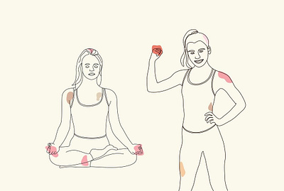 Fitness girls one line art Yoga girls one line art