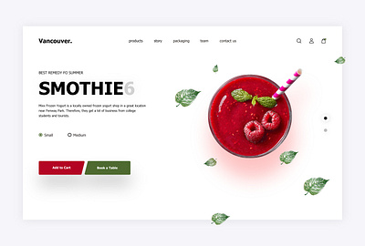 Smothie Landing Page ui behance design dribble flat design for sale graphic design home page ui illustration landing page ui mockup modern ui motion graphics smothie summer ui user experience user interface ux website ui