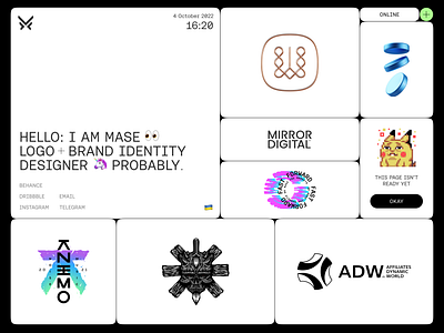 Personal Web Concept 👀 brand identity branding digital geometry grid homepage logo logotype mase mase.design maserekt modern monogram portfolio symbol typography ui uiux web website