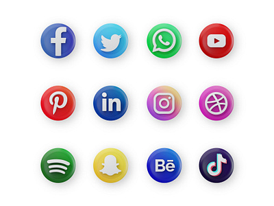 Free 3D social media icons pack 3d free icon icons media pack social social media