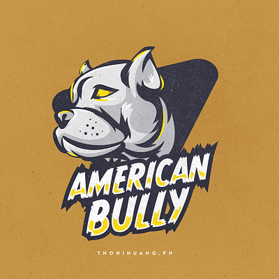 Silver American Bully branding design icon illustration logo vector