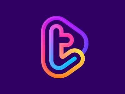 t + play icon design gradient logo illustration letter letter t logo logotype mark monogram play icon play logo symbol t t logo typography