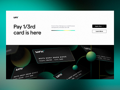 Uni Hero Section Concept banking credit card design design studio finance fintech graphic design hero section interaction interface landing page payment ui user experience ux web web design web marketing web page website