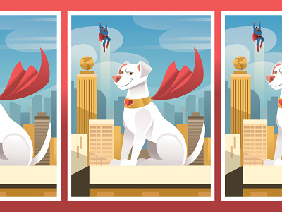 Krypto Poster comics daily planet dc comics design digital dog illustration krypto metropolis movie poster movies pets poster super pets superhero superman vector