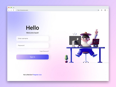 Login Screen UI illustration login screen typography ui ux vector