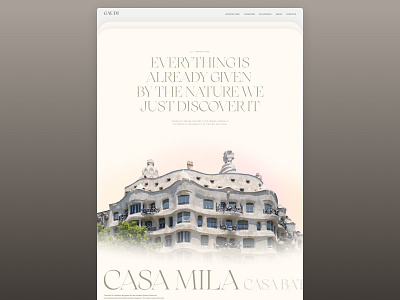 S01. Architectural bureau landing page concept architecture concept design gaudi graphic design interface minimal minimalism typography ui ux web web design web interface