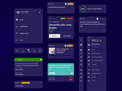 The Design system for Relias animation button card chip concept design sytem form graphic design left nav bar lift long form motion graphics navigation relias tag tags