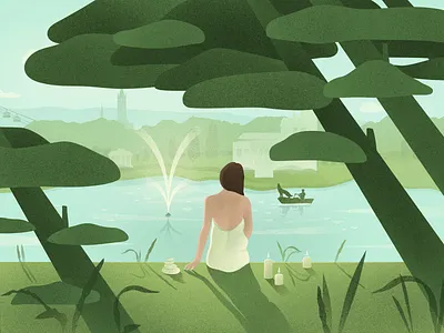 Druskininkai - take a break after a break druskininkai green illustration lake lithuania pine resort spa summer vilnius