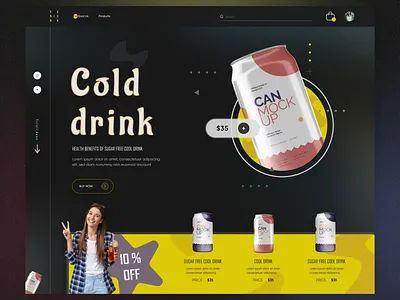 Cold drink shop website cafe coffee cold drink cold food drink ecommerce food food and drink graphic design home page interface landing page landing page design mockup online store restaurant ui ux web design website design