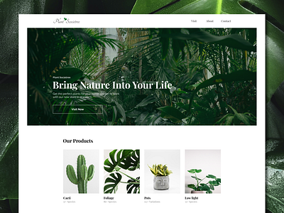 Plant Societree | Landing Page app clean foliage green hero image home page iphone landing page leaves mobile mobile version nature navbar plants posh serif shop webdesign website