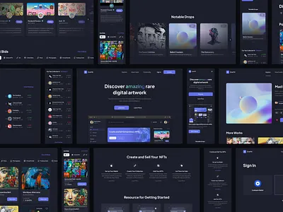 Enefthi - NFT Marketplace Landing page block chain component cryptocurrency cryptograph design landing page minimalist modern nft product project ui ui kit ux web website