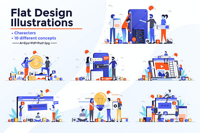 Modern Flat design People and Business concepts app banner business clean concept development header icon illustration landing landing page page process strategy technology ui ux web web app website