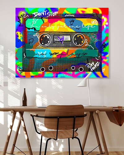 You Got One Life - No Replays art branding business canvas cassette creative design digital entrepreneur hustle nevergiveup onelife photoshop popart wallart