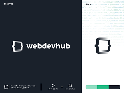 Logo redesign for { } webdevhub = "Service for developers"; brand branding design icon identity logo logo code logo design logo dev logo developers logo gradient logo hub logo network logo web logotype mark programming stream