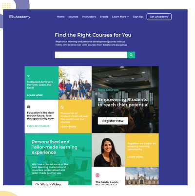 uAcademy Landing Page Design logo webdesign