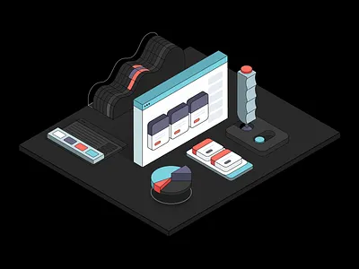 Publishers adtech after effects animation brand branding browser data design desktop illustration illustrator isometric joystick loop looping mobile motion motion design vector website