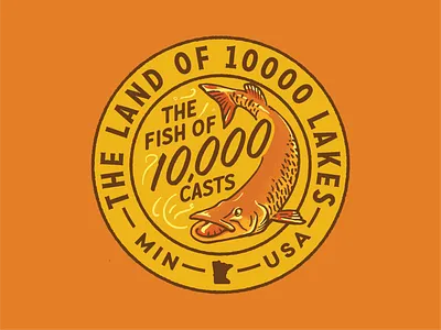 Musky x Minnesota Patch 2.0 badge design fish fishing illustration minnesota musky outdoors patch procreate