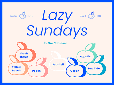Color Palette Lazy Sundays blue color color palette fruit graphic design illustration peach summer sunset