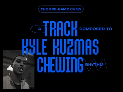 trident 2 basketball branding custom display type gum handlettering kyle kuzma lakers layout lettering pre game chew sports trident type design typography