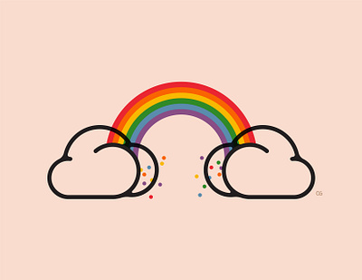 Rainbow butts butt cloud design flat gay icon illustration logo minimal pride rainbow vector wit