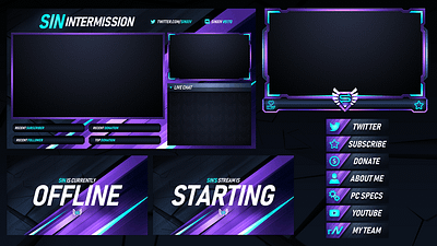 Streamer Twitch Overlay 3d animation branding facecam graphic design logo motion graphics mtwitch overlary streamer twitch