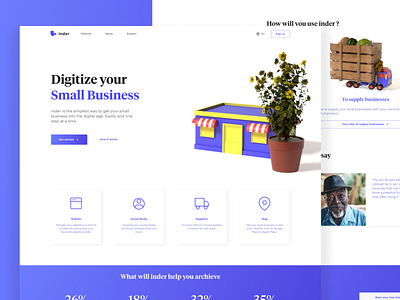Inder • Homepage app design ui ux